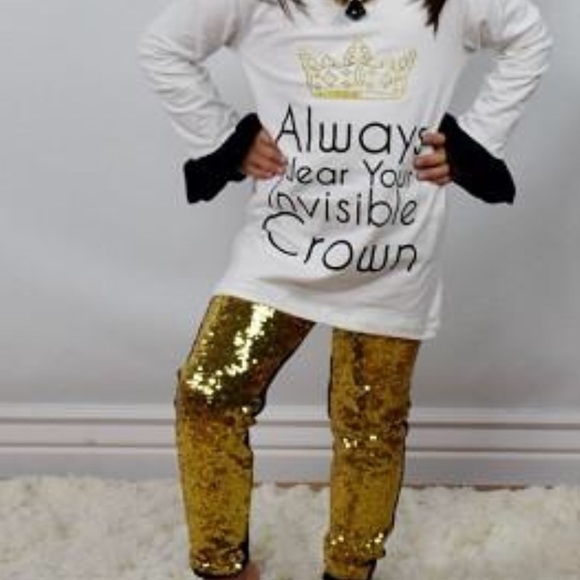 Other - Always wear your invisible Crown Sequin 2pc
